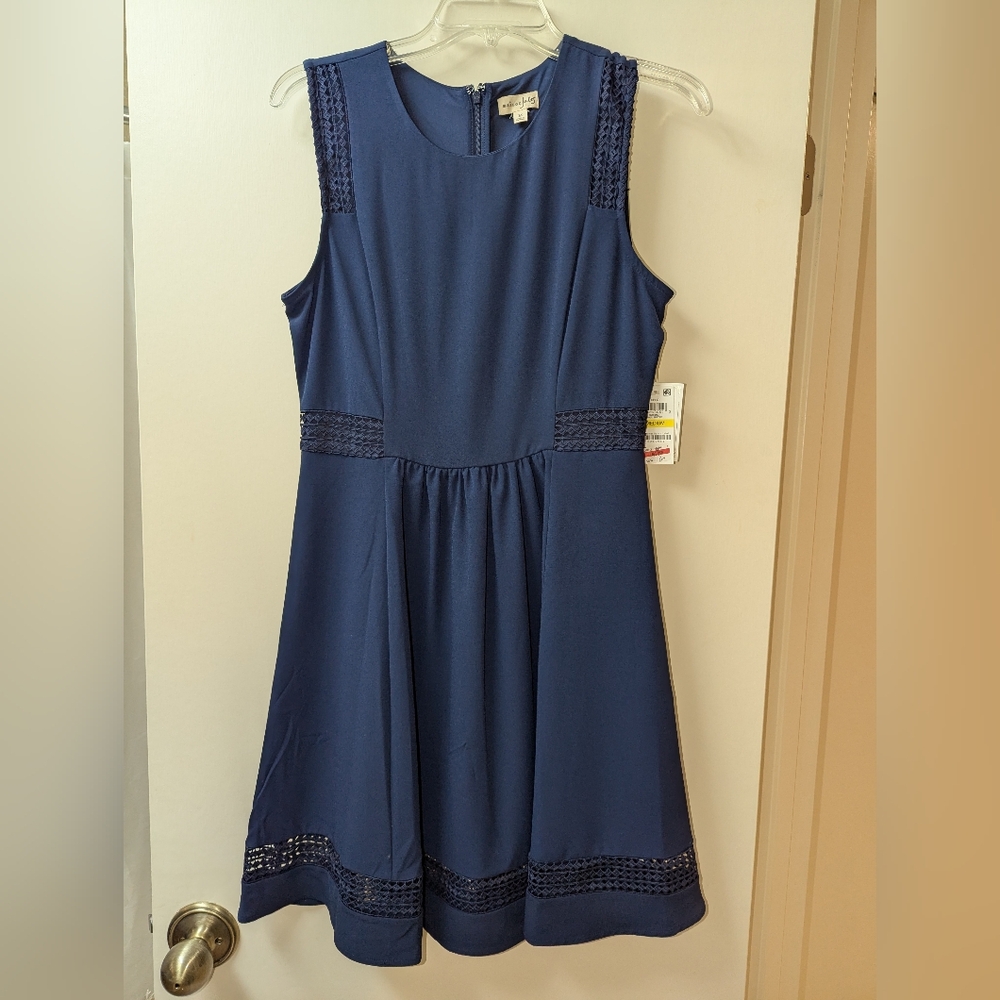 Maison Jules Navy fit n flare dress